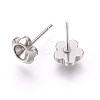 201 Stainless Steel Post Stud Earring Settings STAS-E446-03A-P-2