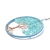 Wire Wrapped Chips Dyed Glass Big Pendant Decorations LS-HJEW-A005-01A-2