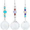3Pcs 3 Colors Glass Teardrop Pendant Decorations FIND-SP0002-52-1