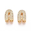 Brass Micro Pave Clear Cubic Zirconia Beads KK-T071-17G-4