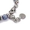 Natural Sodalite & Synthetic Hematite Round Beaded Bracelet BJEW-P339-02P-05-3