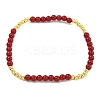 Rack Plating Brass with Crystal Round Beaded Bracelets for Women BJEW-B106-20G-03-1