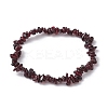 Natural Garnet Chips Beaded Stretch Bracelets for Women BJEW-JB10046-09-2