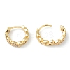 Brass Micro Pave Clear Cubic Zirconia Huggie Hoop Earrings EJEW-L234-029G-3
