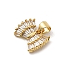 Brass Micro Pave Clear Cubic Zirconia Pendants KK-I360-011G-02-2