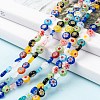 Flat Round Handmade Millefiori Glass Beads X1-LK-R004-55-5