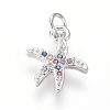 Brass Micro Pave Cubic Zirconia Charms ZIRC-I032-54P-1