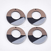 Tri-color Resin & Walnut Wood Pendants RESI-S358-74A-1