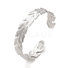 Non-Tarnish 304 Stainless Steel Leaf Cuff Bangles LS-BJEW-G694-08P-1