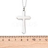 Cross 304 Stainless Steel Pendant Necklaces NJEW-H059-09P-5