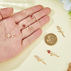 6Pcs 2 Colors Brass Micro Pave Cubic Zirconia Pendants KK-HS0015-17-3