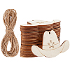 40Pcs Unfinished Wood Cowboy Hat Pendants WOOD-FH0002-45-1