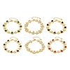Bear Brass Micro Pave Cubic Zirconia Link Chain Bracelets for Women BJEW-K248-05G-2