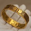 304 Stainless Steel Hollow Geometric Hinged Cuff Bangles for Women WG16A84-01-1