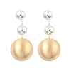 Round Brass Dangle Stud Earrings for Women EJEW-U055-24GP-2