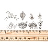 64Pcs 8 Styles Carnival Theme Tibetan Style Alloy Pendants TIBE-FP0001-12-4