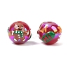 Christmas UV Plating Opaque Acrylic Beads OACR-H057-01A-1
