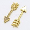 Brass Micro Pave Cubic Zirconia Pendants ZIRC-F036-04-NR-2