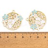 Rack Plating Alloy Enamel Pendants FIND-A040-07B-01G-3