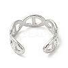Non-Tarnish 304 Stainless Steel Oval Buckle Open Cuff Ring for Men Women RJEW-I085-12P-3