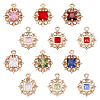 12Pcs 6 Color Rack Plating Brass Micro Pave Clear Cubic Zirconia Pendants KK-GA0001-08-RS-1