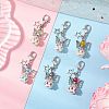 Angel Glass Beaded & Alloy Pendant Decorations HJEW-MZ00192-1