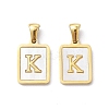 Ion Plating(IP) 304 Stainless Steel Pave Shell Pendants STAS-G327-01G-K-1