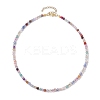 Faceted Round Natural Agate(Dyed & Heated) Beaded Necklaces for Women NJEW-JN04659-04-1