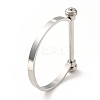 Non-Tarnish 304 Stainless Steel D Shape Bar Screw Bangle BJEW-G636-04B-P-3