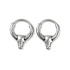 Cattle Head 316 Surgical Stainless Steel Hoop Earrings EJEW-G416-25AS-4