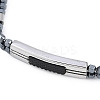 Synthetic Non-magnetic Hematite Beaded Bracelets BJEW-S156-05P-D-2