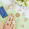 20Pcs 5 Style Golden Plated Alloy Enamel Pendants ENAM-SC0004-30-3