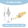 2Pcs 2 Colors 925 Sterling Silver Cubic Zirconia Pendants Bails STER-HS0001-13-2