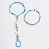 Bohemian Style Alloy Starfish & Plastic Shell Shape & Glass Seed Beaded Stretch Double Layer Toe Ring Anklets for Women FS-WG2BCD2-01-5