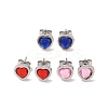 3 Pairs 3 Colors 304 Stainless Steel Heart Stud Earrings for Women EJEW-K279-07P-02-2