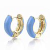 Brass Huggie Hoop Earrings EJEW-S209-01B-1