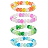 8mm Baking Paint Imitation Jade Glass Round Beaded Stretch Kids Bracelets for Girls Boys BJEW-JB10895-1