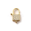 Brass Micro Pave Clear Cubic Zirconia Lobster Claw Clasps KK-A266-24C-G-1