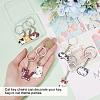 CRASPIRE 40pcs 8 Style Cute Cartoon PVC Plastic Cat Pendant Keychain KEYC-CP0001-12-3