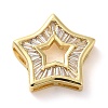 Rack Plating Brass Micro Pave Cubic Zirconia Silde Charms LS-KK-C047-07G-1