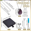 Natural Amethyst Teardrop Urn Ashes Pendant 304 Stainless Steel Cable Chain Necklaces NJEW-OC0001-09C-2