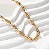 304 Stainless Steel Spiral Link Chain Necklaces NJEW-S442-10G-1