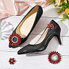 4Pcs 2 Styles Flower Alloy & Glass Shoe Buckle Clips AJEW-WR0002-32-5