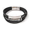 Braided Microfiber Leather Multi-strand Bracelets LS-BJEW-B096-06E-2