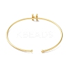 Rack Plating Brass Micro Pave Clear Cubic Zirconia Letter Open Cuff Bangles BJEW-A018-01G-H-3