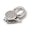 Brass Clear Cubic Zirconia Lobster Claw Clasps KK-Z078-47B-P-2