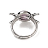 Natural Gemstone Adjustable Rings RJEW-K271-01P-4