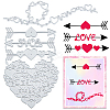 Valentine's Day Theme Heart Carbon Steel Cutting Dies Stencils Set DIY-CP0009-55-1