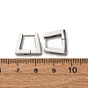 304 Stainless Steel Cubic Zirconia Trapezoid Hoop Earrings EJEW-D331-06P-5