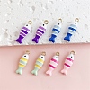 Alloy Enamel Pendants ENAM-A012-17B-G-1